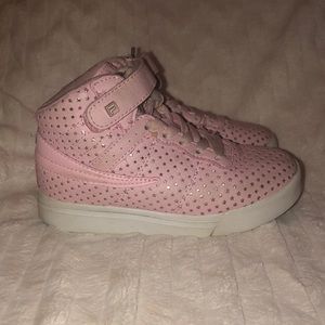 Fila pink high top shoe size 12